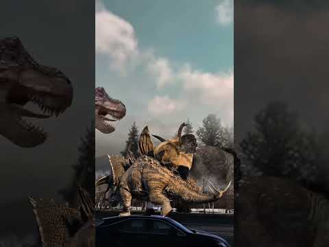 Tyrannosaurus T Rex chase! Part 406 #dinosaur #jurassicworld #dino #trex #shortsvideo #jurassicpark