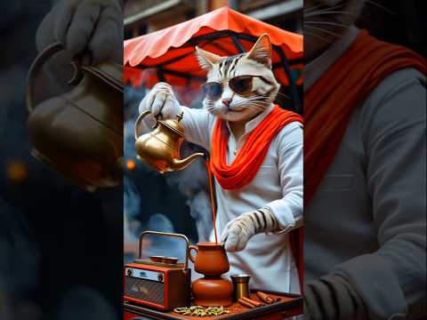 #Chaiwala Billi 😂😂🥰#funnyshorts #yutube #trendingshorts #cat ❤🤍❤#viralvideo 🥰😂😂