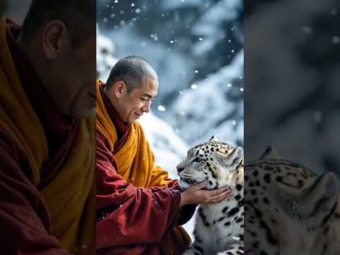 The Monk and the Snow Leopard – A Moment of Peace #InnerPeace #WildHarmony #SpiritualJourney