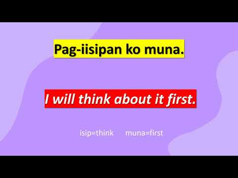 TAGALOG-ENGLISH TRANSLATION (USING I IN A SENTENCE) 2024