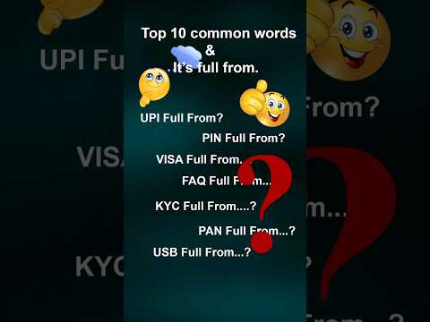 Top 10 common words & it's full from #smartphone #tech