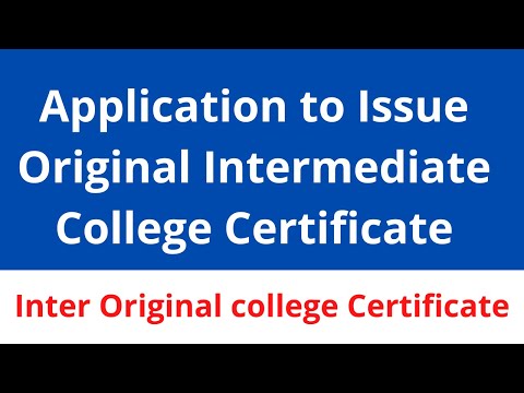 Application to issue original intermediate college certificate, Inter Original College Certificate