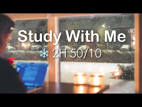 ❄️ ☃️ SNOWY 2-HOUR STUDY WITH ME | 🎵 Calm Lofi Music | Pomodoro 50-10