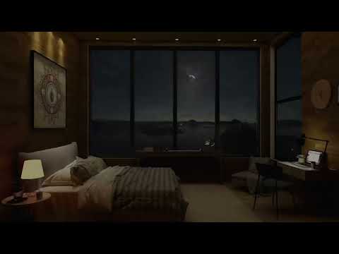 Noise Of Rain For Sleeping   Fall Asleep Fast   Dark Ambient Room with Rain On Window