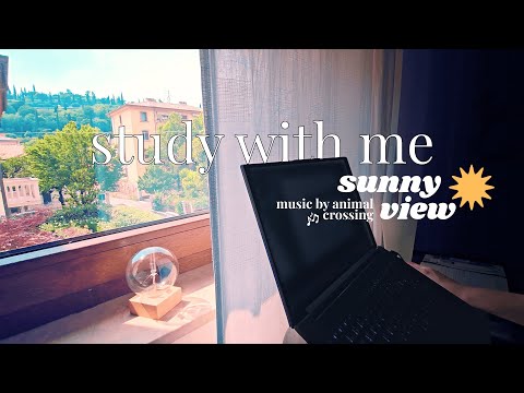 1-HOUR STUDY/WORK WITH ME ☀️ on a SUNNY DAY / 🎵 Animal Crossing Music + Ambience Sound