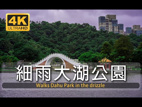 散步在綿綿細雨中的大湖公園 | DaHu Park | Taiwan | Taipei walking in Wanhua | study | relax | work