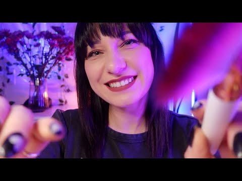 ASMR 🥱 Fall asleep in 10 minutes (Sleepy triggers, Face brushing, Mouth sounds, Tapping, Writing)