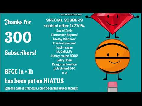 Thanks for 300 subscribers! + BFGC on hiatus