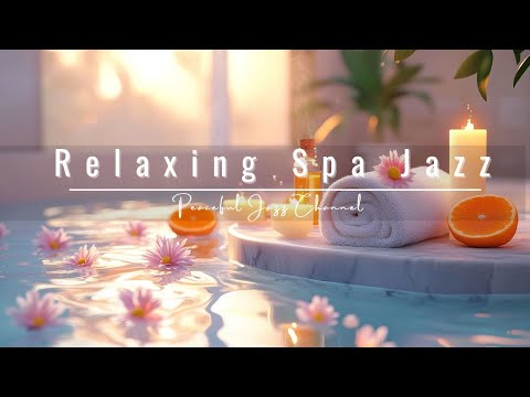 Relaxing Spa Jazz| Calm Spring Spa Ambience | Soft Piano Jazz with Candlelight & Petals