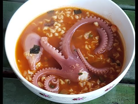 해물라면의 최고 낙지라면, 안면도에서~