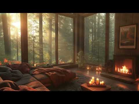 Autumn Night by the Fireplace 🔥  Soothing Piano Music for Deep Relaxation & Study