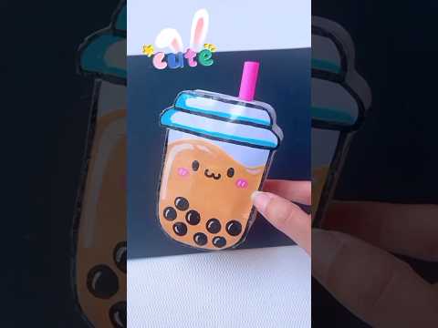 🧋DIY Boba tea squishy #shorts #tonniartandcraft #diy #love #art #craft