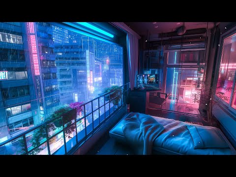 Alone On A Rainy Balcony 🌧️ Calm Down And Relax 🌧️ Pluviophile Lofi Songs For Late-Night Thinking