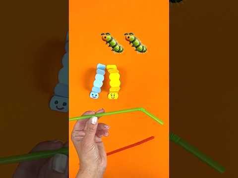DIY Cool Caterpillar 🐛 Straw Trick! Blippi's Favorite Science Toys! #blippi #shorts