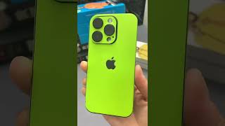 "Transform Your iPhone 15 with a Stunning Green Neon Skin!"