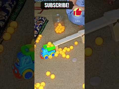 Ping pong ball throwing balls in a parking car trick shots #shorts