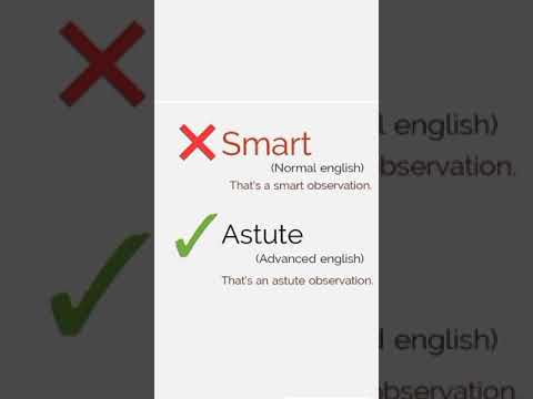Advanced English word for "Smart".📚🔖