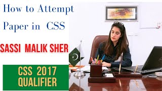 How to attempt the paper and cover the whole syllabus for CSS  by Madam Sassi  Malik Sher |CSS#Sassi