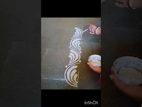 Simple border alpona design for beginners #creativealpona #alpona #ytshorts #viralshort