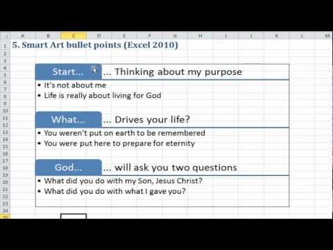 Excel Quick Tip: Smart Art bullet points in Excel (5 of 5)