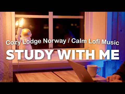 2-Hour Study with Me | Pomodoro 25-5 | Calm Lofi music | Cozy Lodge in Norway