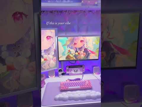 Hello fellow purple/cozy gamer girlies 💜 #aesthetic #kawaii #desksetup #purple #gamingsetup