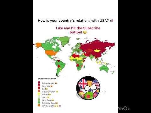 How is your country’s relations with USA? 🇺🇸 | My first mapping short| Pyare Countryballs